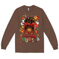Chestnut one merry nurse afro messy bun Long Sleeve Tee - texasbilliewilder