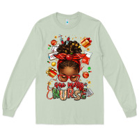 Matcha one merry nurse afro messy bun Long Sleeve Tee - texasbilliewilder
