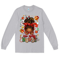 Moon Dust one merry nurse afro messy bun Long Sleeve Tee - texasbilliewilder