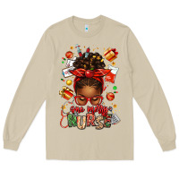 Mushroom one merry nurse afro messy bun Long Sleeve Tee - texasbilliewilder
