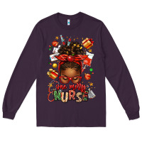 Plum one merry nurse afro messy bun Long Sleeve Tee - texasbilliewilder