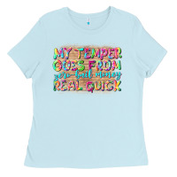 Baby Blue my temper goes from zerobail money real quick Ladies Tee - NancyCooperArtShop