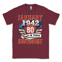 Burgundy january 1942 80 years of being awesome Classic Tee - Jasminsmagicworld