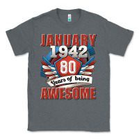 Charcoal Heather january 1942 80 years of being awesome Classic Tee - Jasminsmagicworld