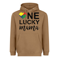 Toasted Coconut one lucky mama Heavyweight Hoodie - CowhideDigitalArt