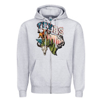Heather Grey Texas 4th of July Zipper Hoodie - FaDigitalArtStudio