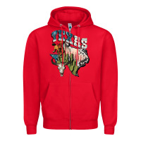 Red Texas 4th of July Zipper Hoodie - FaDigitalArtStudio