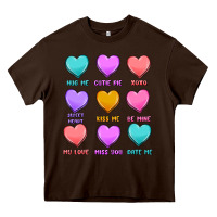 Chocolate Brown valentine's day candy hearts Heavy Core Tee - MaliasSmallBusiness