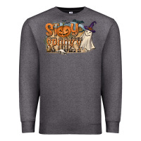 Charcoal Heather Stay Spooky Premium Sweatshirt - CowhideDigitalArt