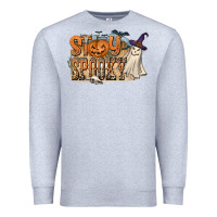 Heather Grey Stay Spooky Premium Sweatshirt - CowhideDigitalArt