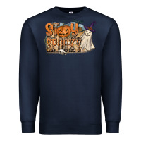 Navy Stay Spooky Premium Sweatshirt - CowhideDigitalArt