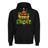 Black St. Patrick's lucky one Zipper Hoodie - FaDigitalArtStudio