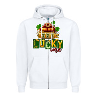 White St. Patrick's lucky one Zipper Hoodie - FaDigitalArtStudio