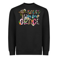 Black Saved by his grace Easter Day Heavyweight Sweatshirt - HowdyJamesFarm