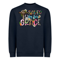 Navy Saved by his grace Easter Day Heavyweight Sweatshirt - HowdyJamesFarm