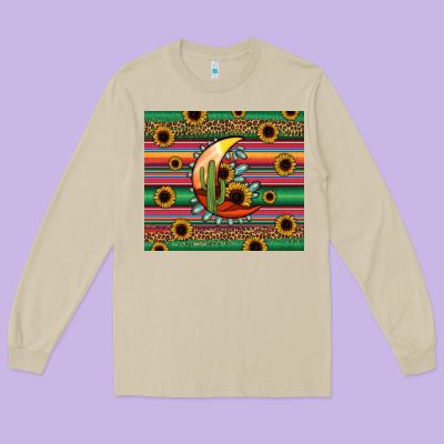 Western Desert Moon Long Sleeve Tee Designed By Jasminsmagicworld