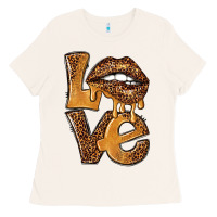 Bone love leopard with lips Ladies Tee - NancyCooperArtShop