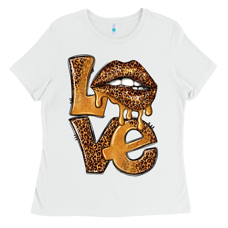 Love Leopard With Lips Ladies Tee by NancyCooperArtShop | Teevron
