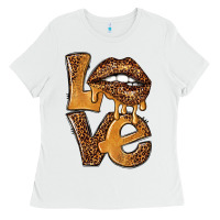 White love leopard with lips Ladies Tee - NancyCooperArtShop