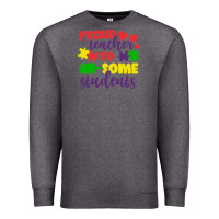 Charcoal Heather proud teacher to ausome students Premium Sweatshirt - CowhideDigitalArt
