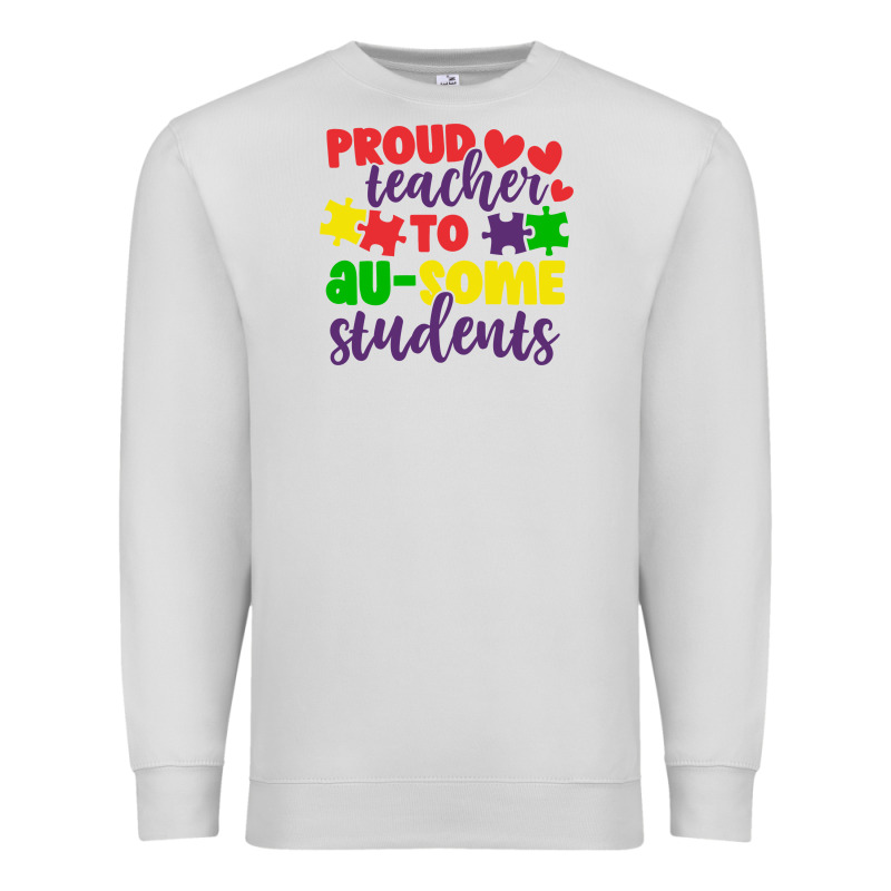 Proud Teacher To Ausome Students Premium Sweatshirt by CowhideDigitalArt | Teevron
