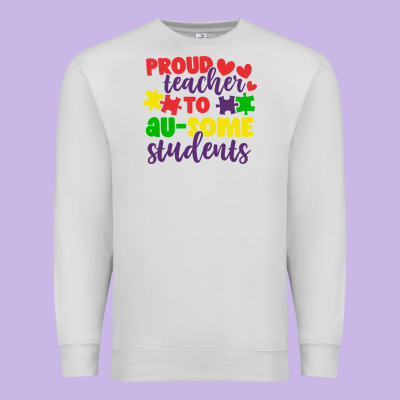 Proud Teacher To Ausome Students Premium Sweatshirt Designed By Cowhidedigitalart