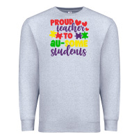 Heather Grey proud teacher to ausome students Premium Sweatshirt - CowhideDigitalArt
