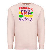 Pale Pink proud teacher to ausome students Premium Sweatshirt - CowhideDigitalArt