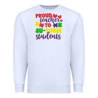 White proud teacher to ausome students Premium Sweatshirt - CowhideDigitalArt