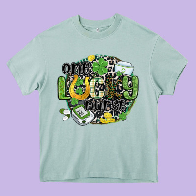 One Lucky Nurse Heavy Core Tee Designed By Maliassmallbusiness