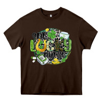 Chocolate Brown one lucky nurse Heavy Core Tee - MaliasSmallBusiness