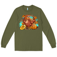 Army Green Turkey pumpkins Long Sleeve Tee - NancyCooperArtShop