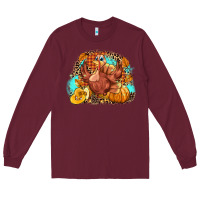 Burgundy Turkey pumpkins Long Sleeve Tee - NancyCooperArtShop