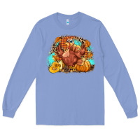Colony Blue Turkey pumpkins Long Sleeve Tee - NancyCooperArtShop