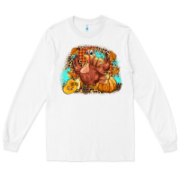 White Turkey pumpkins Long Sleeve Tee - NancyCooperArtShop