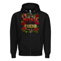 Black First my mother forever my friend Mother's Day Zipper Hoodie - FaDigitalArtStudio