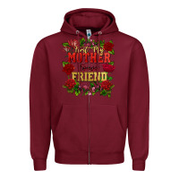 Burgundy First my mother forever my friend Mother's Day Zipper Hoodie - FaDigitalArtStudio