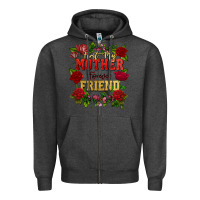Charcoal Heather First my mother forever my friend Mother's Day Zipper Hoodie - FaDigitalArtStudio