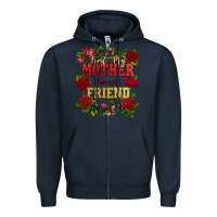 Navy First my mother forever my friend Mother's Day Zipper Hoodie - FaDigitalArtStudio