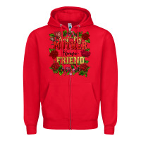 Red First my mother forever my friend Mother's Day Zipper Hoodie - FaDigitalArtStudio