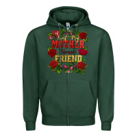 Sports Green First my mother forever my friend Mother's Day Zipper Hoodie - FaDigitalArtStudio