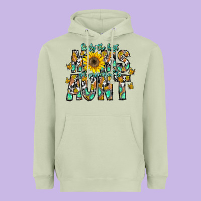 Only The Best Moms Get Promoted To Aunt Heavyweight Hoodie Designed By Cowhidedigitalart