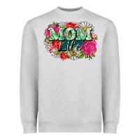 Heather Grey Mom life Heavyweight Sweatshirt - CowGirlArtShop