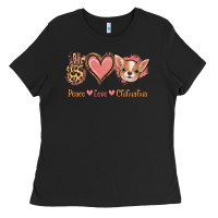 Black Peace Love Chihuahua Ladies Tee - Jasminsmagicworld