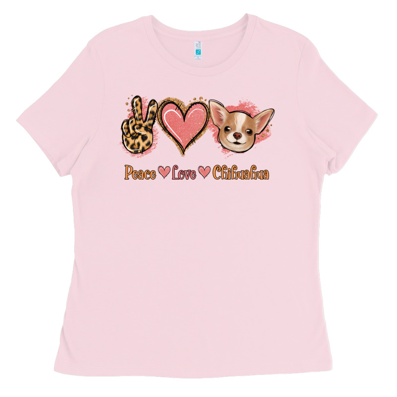 Peace Love Chihuahua Ladies Tee by Jasminsmagicworld | Teevron