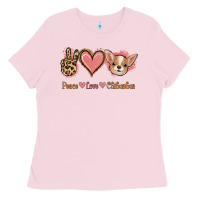 Bubblegum Pink Peace Love Chihuahua Ladies Tee - Jasminsmagicworld