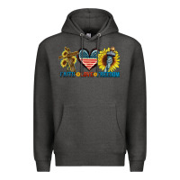 Charcoal Heather Fatih love freedom Premium Hoodie - FaDigitalArtStudio
