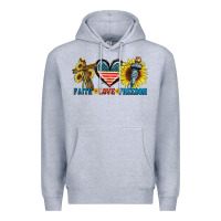 Heather Grey Fatih love freedom Premium Hoodie - FaDigitalArtStudio