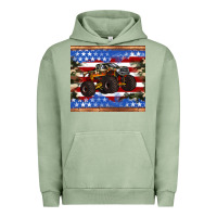 Pigment Oil Green monster truck american flag tumbler Urban Hoodie - Artiststas