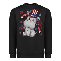 Black fourth of july hippopotamus Heavyweight Sweatshirt - CowGirlArtShop